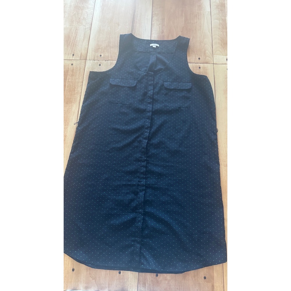 Gap Navy Blue Green Polka Dot Sleeveless Button Front‎ Shirt Dress Large